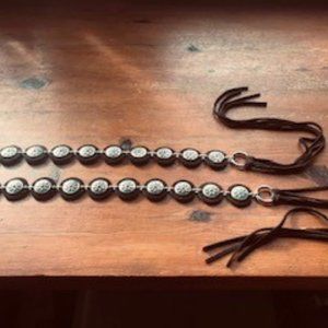 Nocona Western Brown Suede Leather Tassel Belt XL